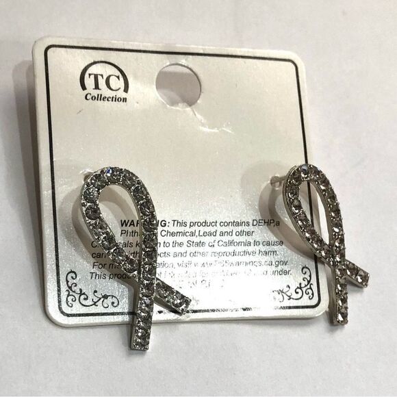 Breast Cancer Awareness Sign Stud Earrings (a)46 - Picture 6 of 8